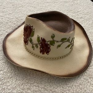 Rose studded cowgirl hat